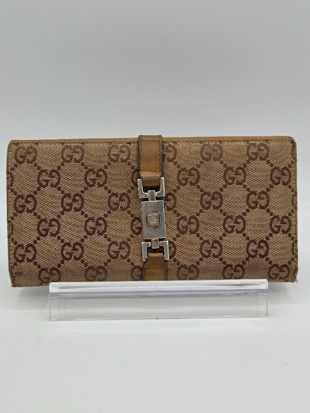 Gucci Jackie GG Canvas Continental Wallet | Beige GG Canvas & Leather | Vintage